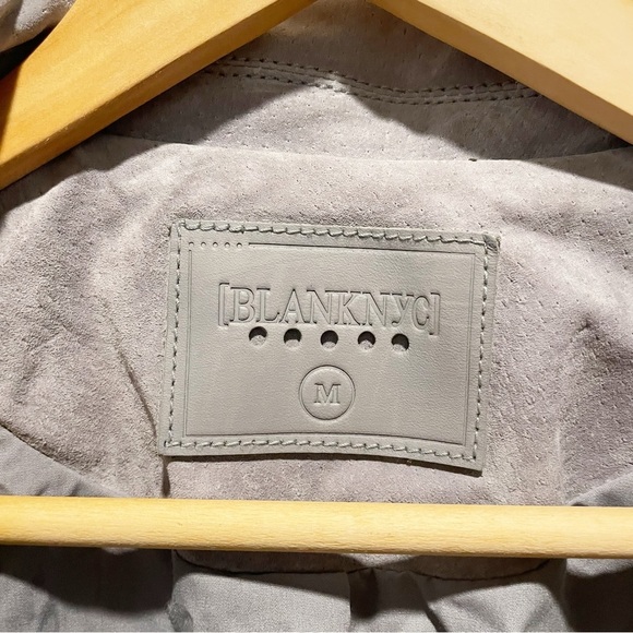 Blank NYC Cloud Grey Suede Leather Moto Biker Jacket Size Medium - Picture 8 of 17